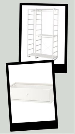 EVARLI by IKEA White Modular Closet Organizer System