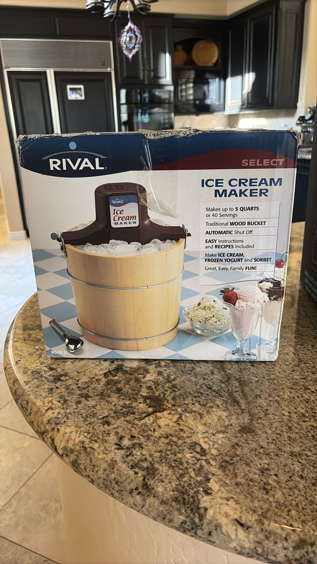 Rival Ice Cream Maker 5 Quart W Traditional Wood Bucket