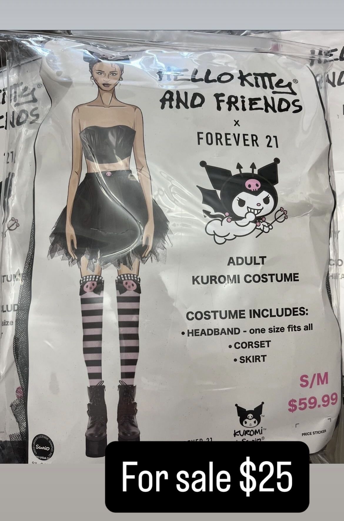 Last Minute Sanrio Girls Women S/M Kuromi Costume Hello Kitty