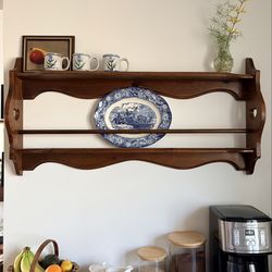 Vintage Heart Cutout Wall Shelf / Plate Rack