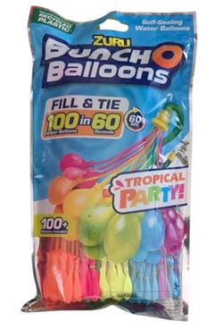2x Zuru Bunch O Balloons Tropical Party Colors Water Balloons 100ct Each Ages 3+
