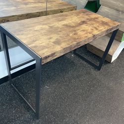 Office Desk - Faux Wood & Black metal 
