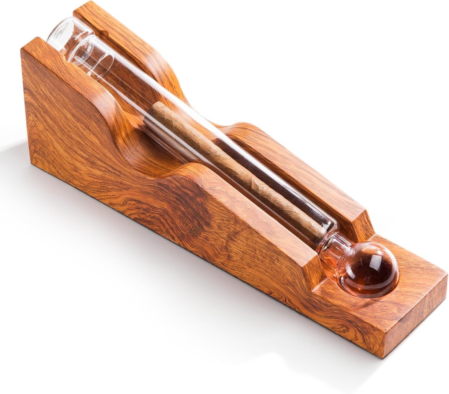 Cigar Humidor Aroma Diffuser - Premium Wood & Glass Tube Set Design | Flavor Infusion System | Moisturizing & Freshness Preservation, Cigar Gifts for