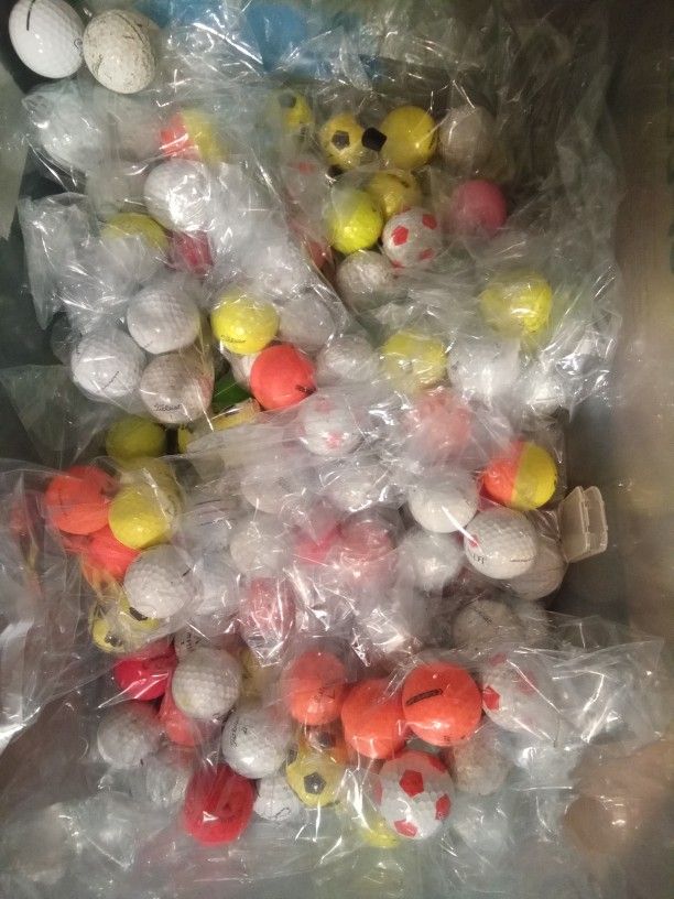 Golf Balls,Baseballs,Soccer Ball,Football.
