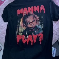 Black Chucky Horror Movie T-Shirt