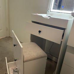 Vanity with built in seat