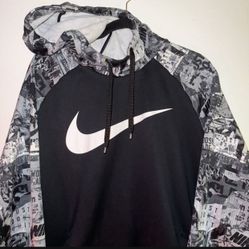 Black Nike Swoosh Just Do It Dri Fit Hoodie Sweater 