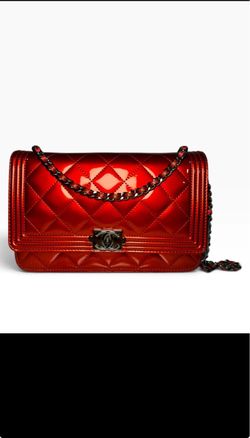Chanel Boy Bag Red Patent Leather