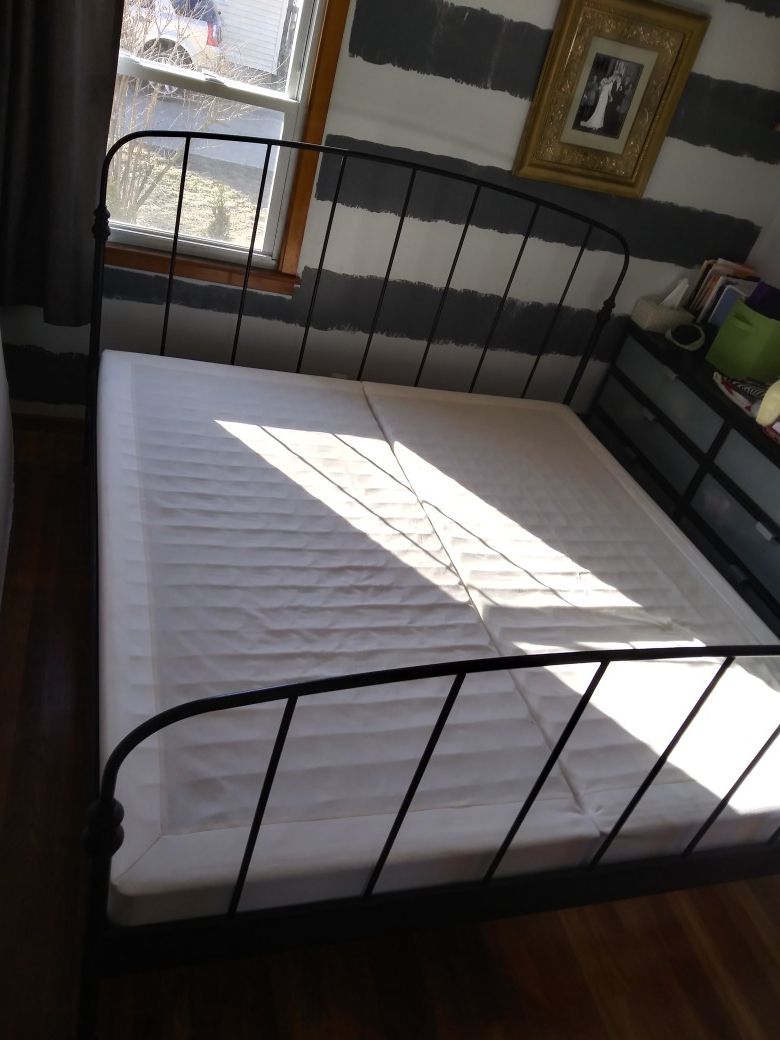 King size bed frame W/ boxsprings