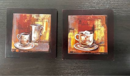 Coffee-Themed Wall Art Plaques Set of 2