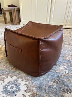 Brown Faux Leather Ottoman - Target -