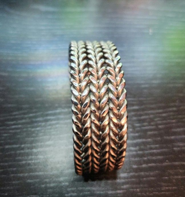 Bold Stainless Steel Triple Braid Cuff Bracelet