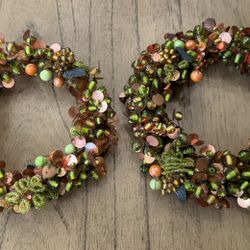 Set of 2 Beaded Berry Candle Pillar Rings