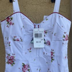 Macy’s Cotton White Floral Dress