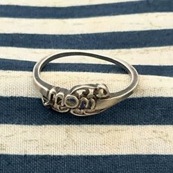 Sterling Silver 925 Mom Ring Mother's Day Band Ring Size 8,5