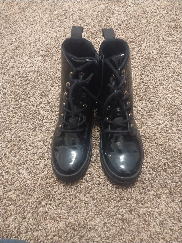 H&M black booties size 2 girls