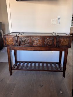 Carved Solid Wood Console Table | Entryway | Sofa Table | Artisan Piece