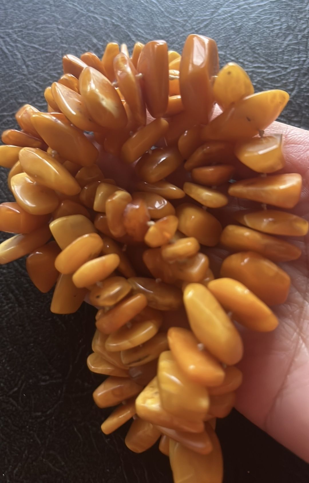 Vintage necklace made with yellow butterscotch amber.