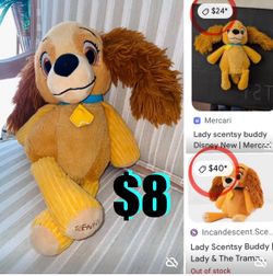 $8 DISNEY SCENTSY BUDDY LADY MAGNETIC NOSES PLUSH from movie lady and the Tramp
