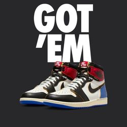 Jordan 1 Retro High OG SP Fragment x Union LA Varsity Red Sport Royal
