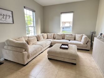 L-Shaped Corduroy Sectional