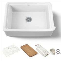 Kohler
Audrine by Studio McGee 32-1/2" Farmhouse Workstation Single Basin Fireclay Kitchen Sink