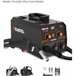 MIG Welder,2 in 1 Flux core/Stick Welder,130Amp 110V Gasless MIG Welding Machine with Synergy IGBT Inverter Welder Portable Wire Feed Welder