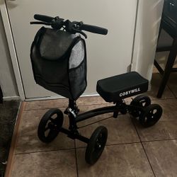 COSYWILL Steerable Knee Scooter,Economy Knee Walker,All Terrain Foldable Medical Scooter for Foot Injuries Crutches Alternative,Black