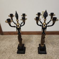 Brass Pair of Candelabra, Curio Values @ $400, Late 1800s or Early 1900s 