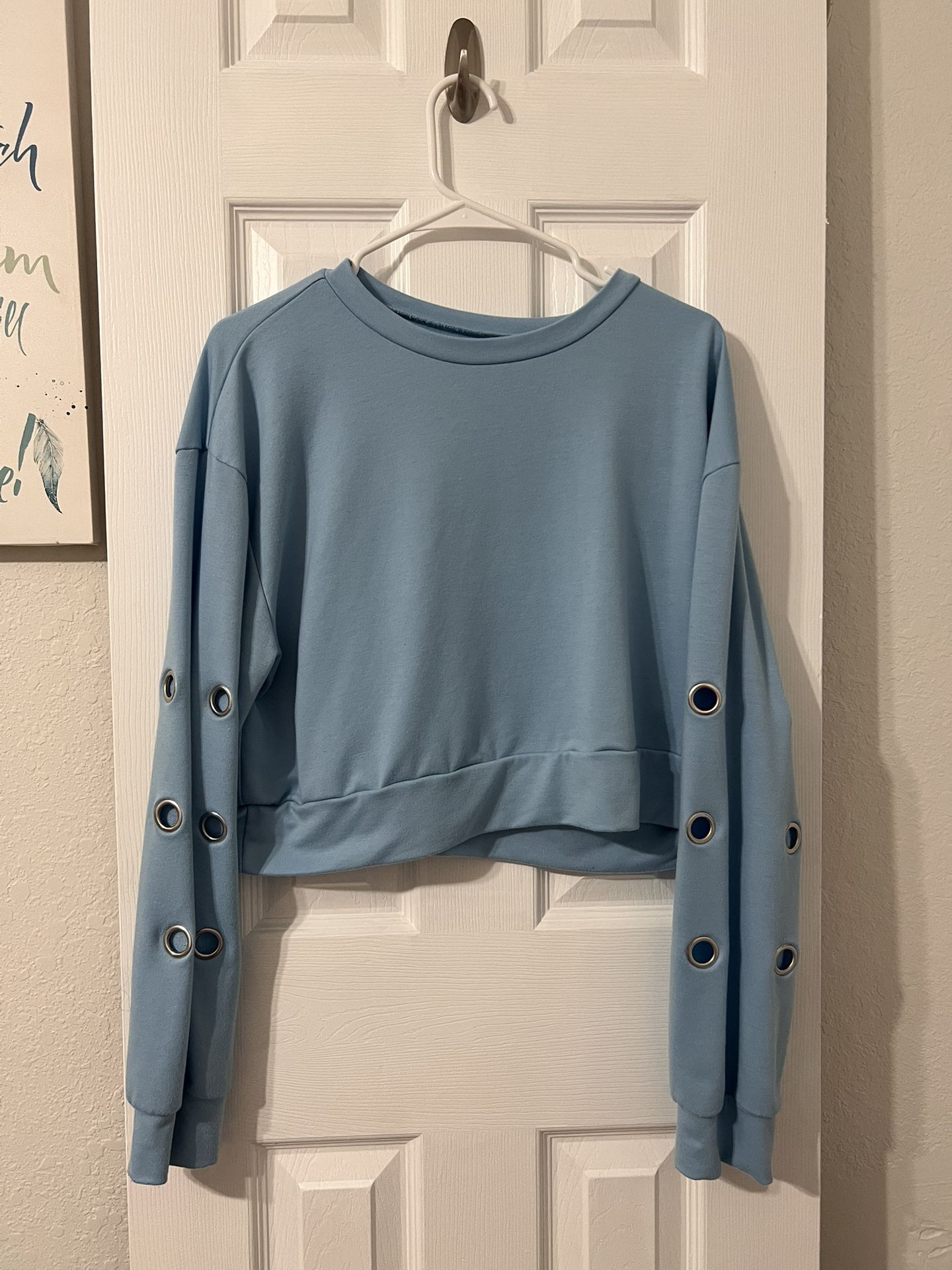 Baby Blue Sweatshirt Loose For Comfort