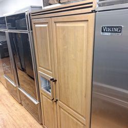 Viking Refrigerator And Freezer Side By Side 42" Inch Panel Ready 