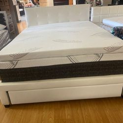 Queen Storage Bed With Drawer On Front Footboard 