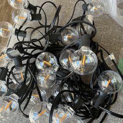 55FT Outdoor LED String Lights G40, Dimmable, Shatterproof, Waterproof, 30+2 Bulbs, Warm 2200K