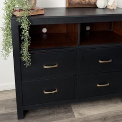 Dresser/ Media Console 4 Deep Drawers Solid Wood