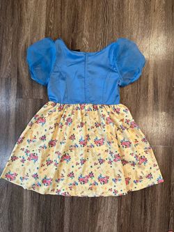 Disney Her Universe Snow White Girls XL Blue Floral Fit & Flare Knee Dress