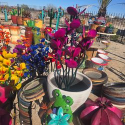 🌹Colorful Desert Magic🌵Ocotillos & Metal Art Pieces🪷Cacti + POTTERY