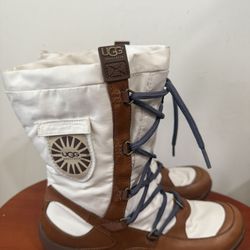 UGG Leather Sheep Skin Toe Lace Up Boots