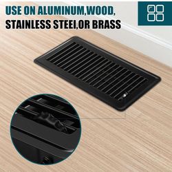 VOISEN Floor Register 4x10, 9 Pack Black Floor Register Vents,Heavy Duty Steel Walkable Floor Vents,Vent Covers for Home Floor