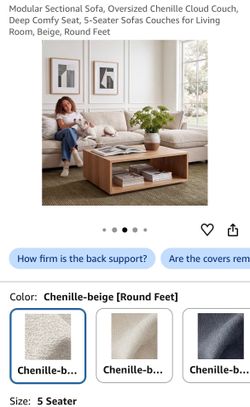 Modular beige 5 seat sectional
