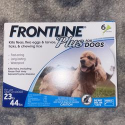 NEW Dog Frontline Flea &Tick 23-44Lbs 6pk
