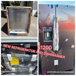 NEW REFRIGERATOR AND DISHWASHER 