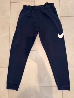 Men’s Large Nike Swoosh Jogger Sweatpants Navy Blue