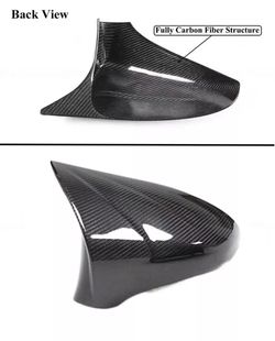 Brand New 2014-2020 LEXUS IS200 IS300 IS350 IS250 M HORN V2 STYLE REAL CARBON FIBER SIDE MIRROR COVER CAP