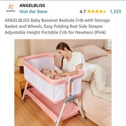 Baby girl bassinet bedside crib