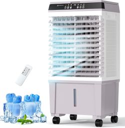 5.3 Gallon Evaporative Air Cooler – 1800 CFM Portable Cooling Fan  ✅ Powerful 1800 CFM Airflow ✅ Large 5.3 Gallon Water Tank ✅ Remote Control & Touch 