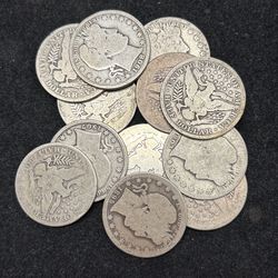 Lot of 12 Barber Silver Half Dollars--WITH 3 KEY DATE COINS!