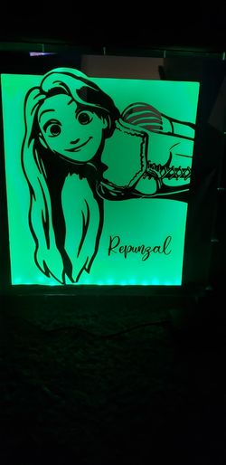 Repunzal etched lighted mirror