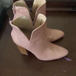 Pink Booties Size 5’ High heels