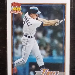 1991 Topps top 40 Years Baseball Detroit Tigers Alan Trammell.