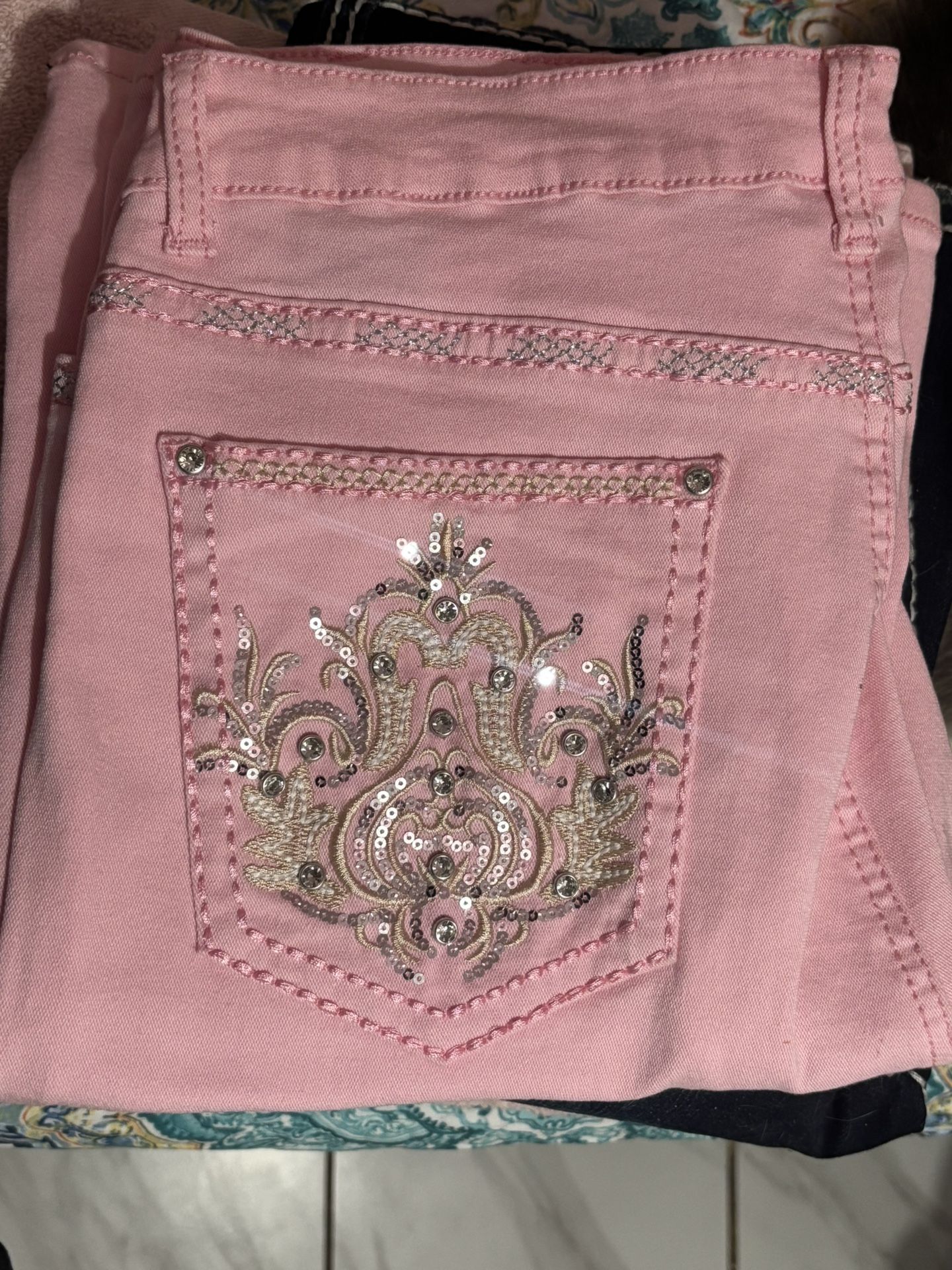 pink boot cut jeans